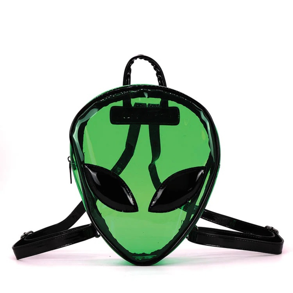 Green Alien Face Backpack